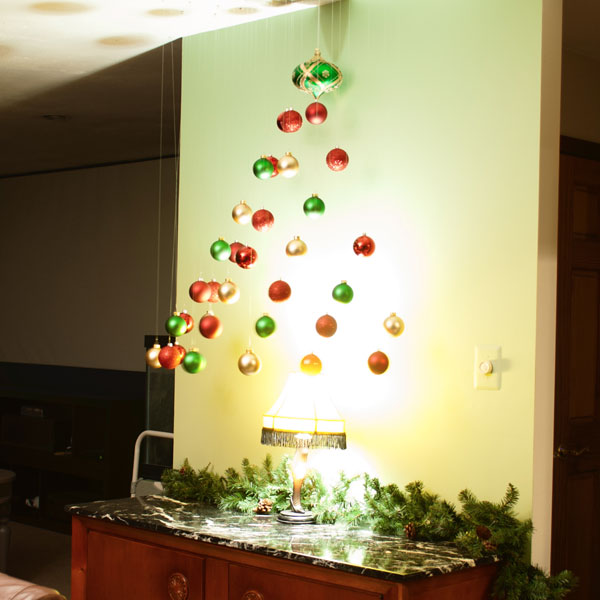 Suspended ornament christmas tree